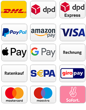 Zahlungsarten bei Flex-Hydraulik – PayPal, Kreditkarte, Amazon Pay, SEPA, Rechnung