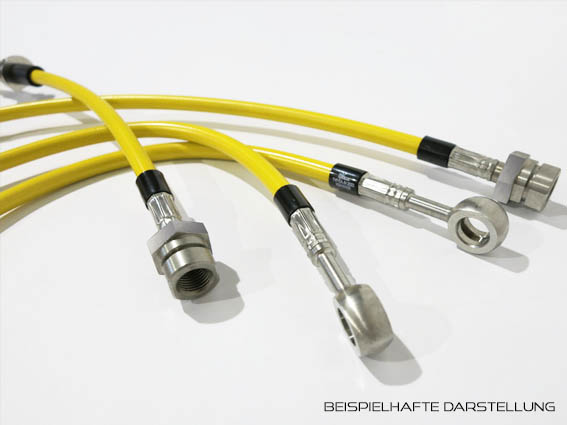 Vergrößerter beispielhafter Stahlflex-Leitungssatz in Sunflower-Gelb