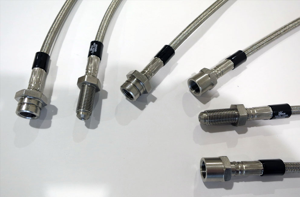Anschlussvarianten fahrzeugspezifischer Stahlflex-Bremsschläuche