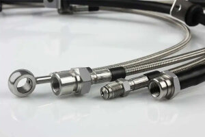 Steel braided brake lines for BMW 3er E36 Trommel HA
