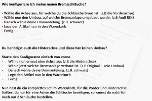 Stahlflex Bremsleitungen f&uuml;r Audi 200 (44) 2.3 136PS Avant (1986-1991) mit BREMSANLAGENUMBAU